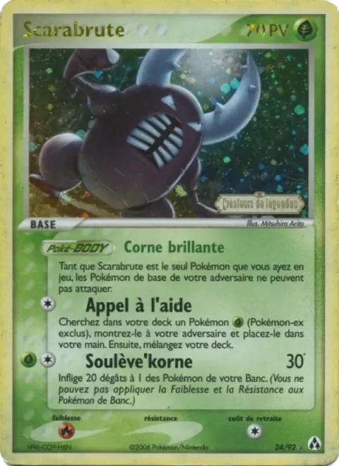 Carte Pokémon Scarabrute 024/092, extension EX Créateurs de légendes