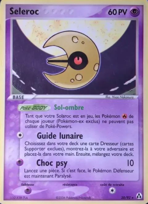 Carte Pokémon Séléroc 020/092, extension EX Créateurs de légendes