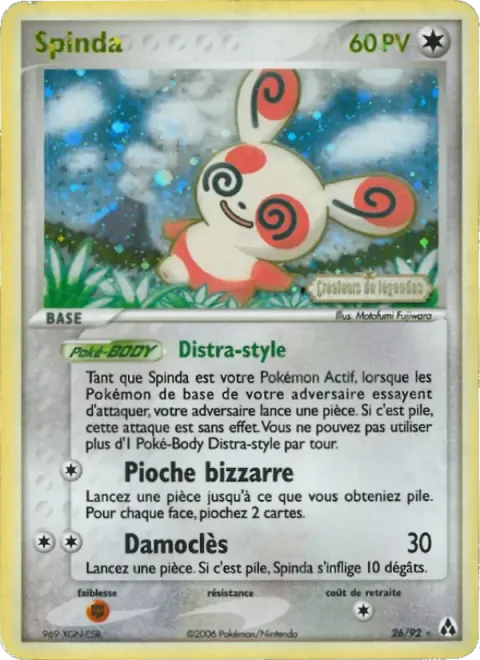 Carte Pokémon Spinda 026/092, extension EX Créateurs de légendes