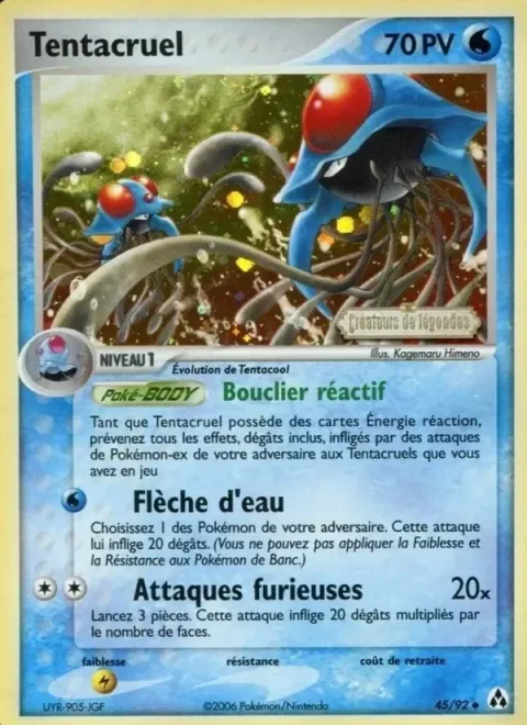 Carte Pokémon Tentacruel 045/092, extension EX Créateurs de légendes