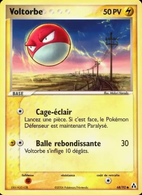 Carte Pokémon Voltorbe 068/092, extension EX Créateurs de légendes