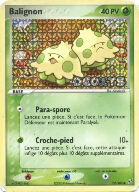 Carte Pokémon Balignon 072/107, extension EX Deoxys