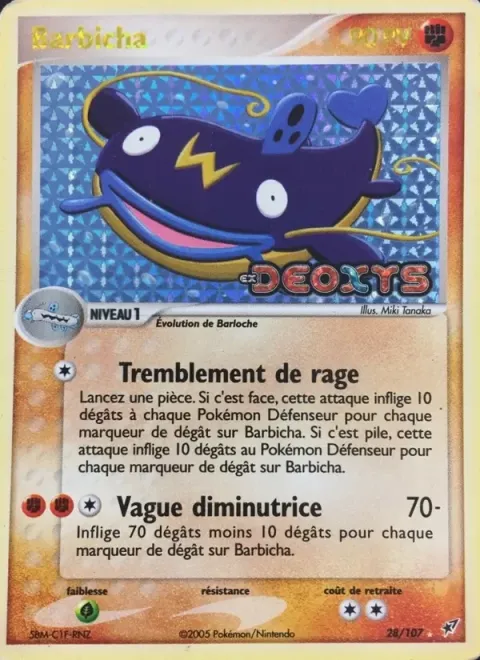 Carte Pokémon Barbicha 028/107, extension EX Deoxys