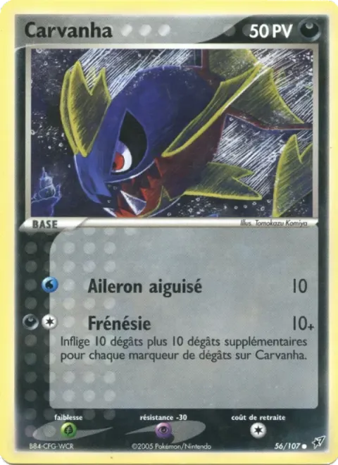 Carte Pokémon Carvanha 056/107, extension EX Deoxys