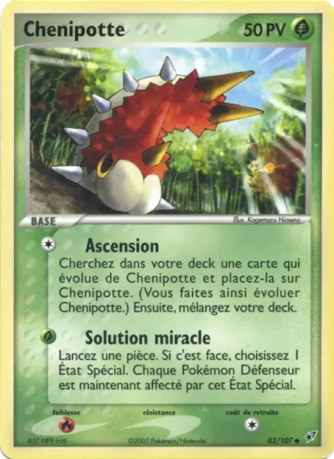 Carte Pokémon Chenipotte 082/107, extension EX Deoxys