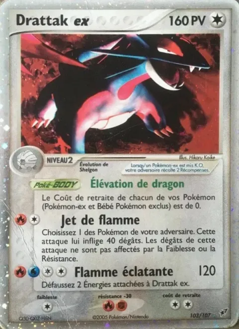 Carte Pokémon Drattak ex 103/107, extension EX Deoxys