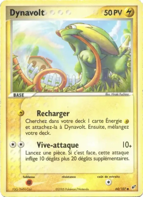Carte Pokémon Dynavolt 060/107, extension EX Deoxys