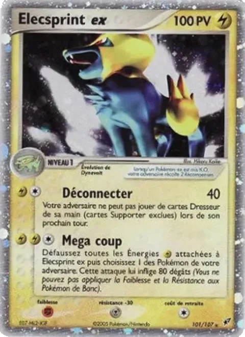 Carte Pokémon Elecsprint ex 101/107, extension EX Deoxys