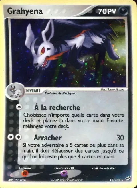 Carte Pokémon Grahyèna 012/107, extension EX Deoxys