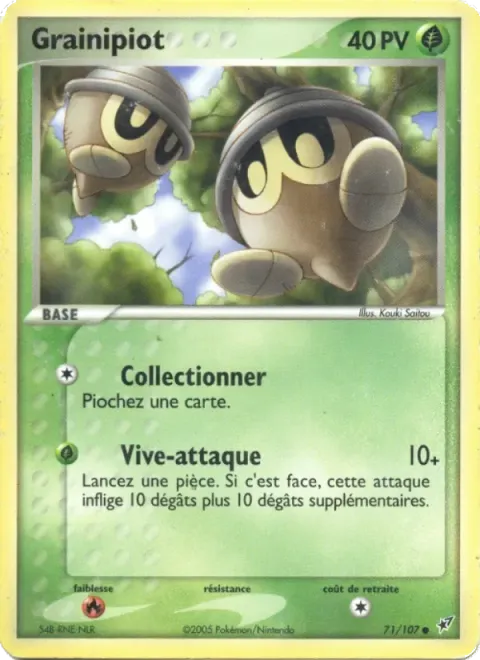 Carte Pokémon Grainipiot 071/107, extension EX Deoxys