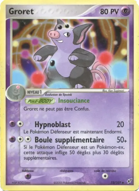 Carte Pokémon Groret 032/107, extension EX Deoxys