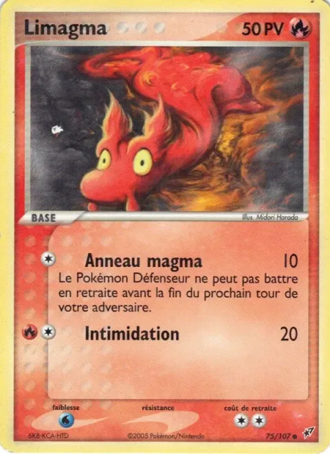 Carte Pokémon Limagma 075/107, extension EX Deoxys