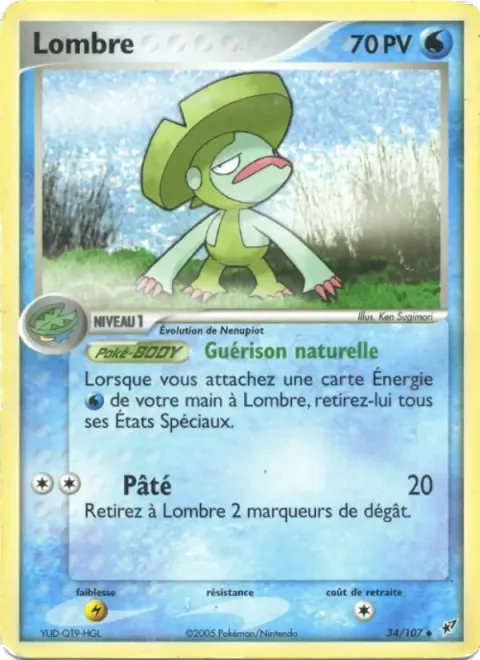 Carte Pokémon Lombre 034/107, extension EX Deoxys