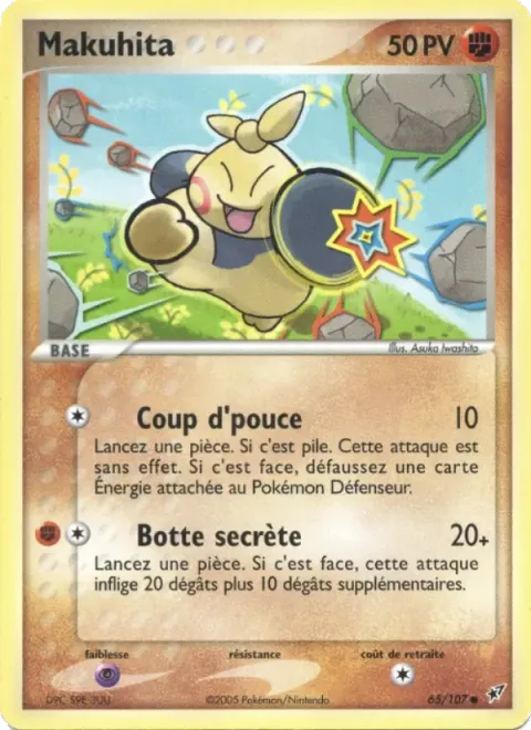 Carte Pokémon Makuhita 065/107, extension EX Deoxys