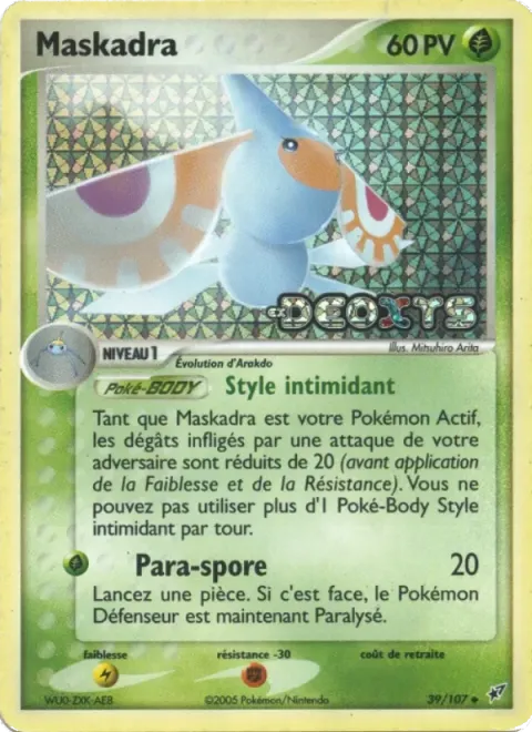 Carte Pokémon Maskadra 039/107, extension EX Deoxys