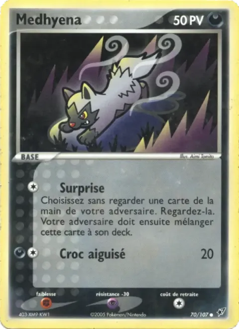 Carte Pokémon Medhyena 070/107, extension EX Deoxys