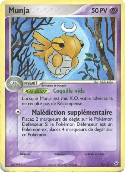 Carte Pokémon Munja 014/107, extension EX Deoxys