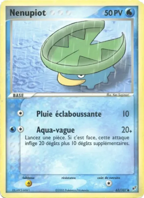 Carte Pokémon Nénupiot 063/107, extension EX Deoxys