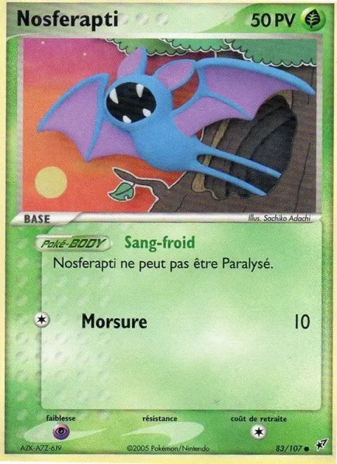 Carte Pokémon Nosferapti 083/107, extension EX Deoxys