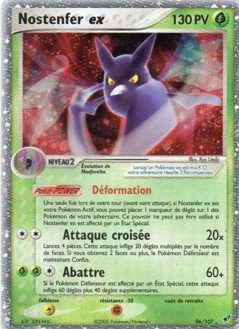 Carte Pokémon Nostenfer ex 096/107, extension EX Deoxys