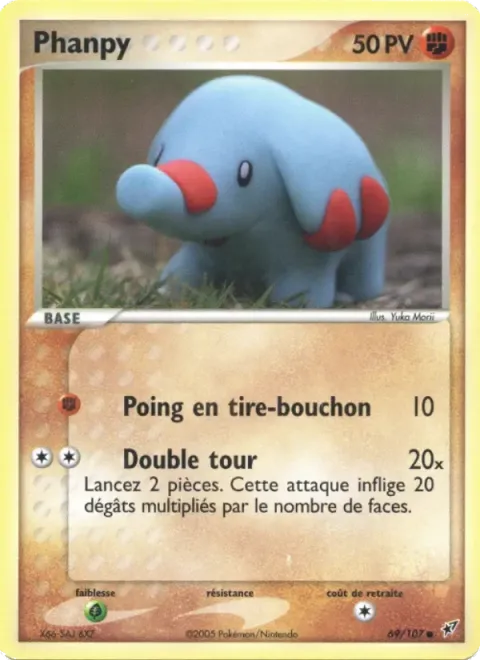 Carte Pokémon Phanpy 069/107, extension EX Deoxys