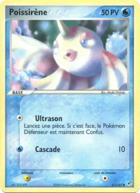Carte Pokémon Poissirène 061/107, extension EX Deoxys