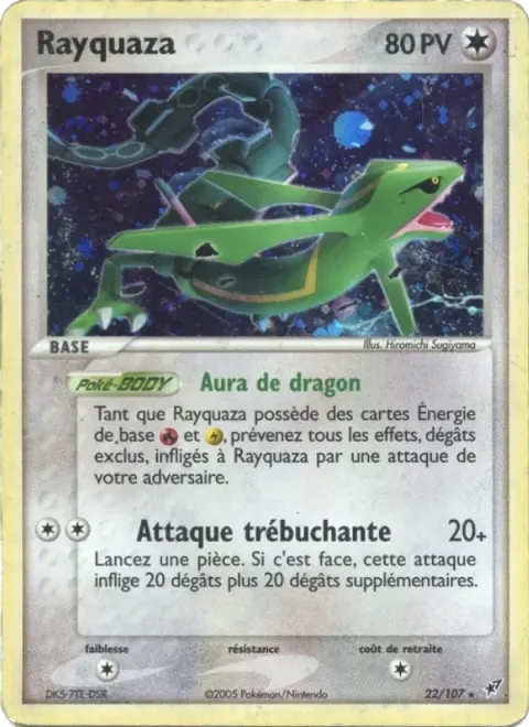 Carte Pokémon Rayquaza 022/107, extension EX Deoxys