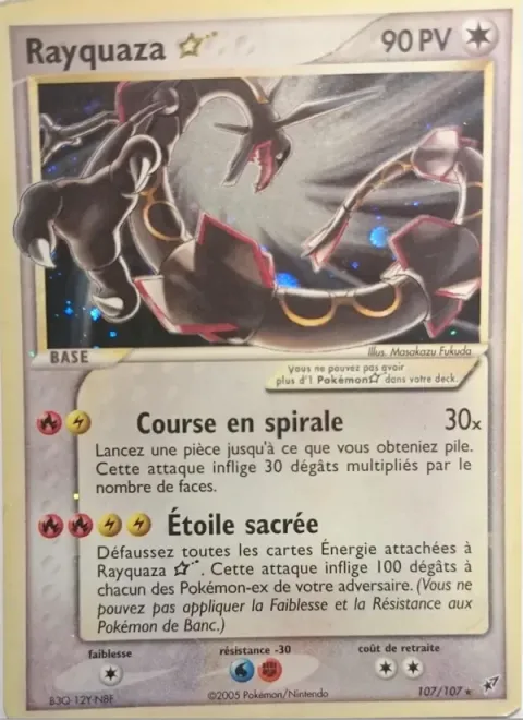 Carte Pokémon Rayquaza ☆ 107/107, extension EX Deoxys