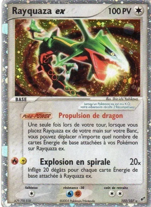 Carte Pokémon Rayquaza ex 102/107, extension EX Deoxys
