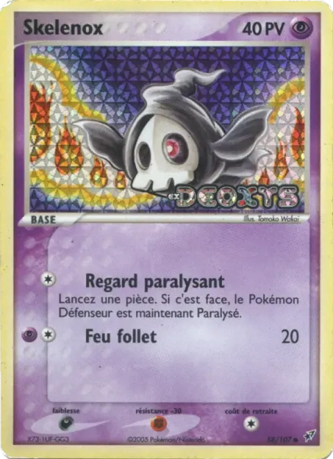 Carte Pokémon Skelénox 058/107, extension EX Deoxys