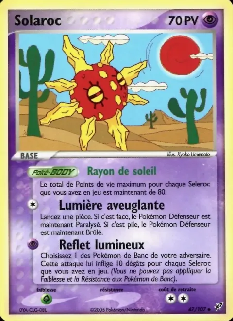 Carte Pokémon Solaroc 047/107, extension EX Deoxys
