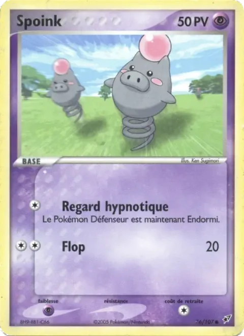 Carte Pokémon Spoink 076/107, extension EX Deoxys