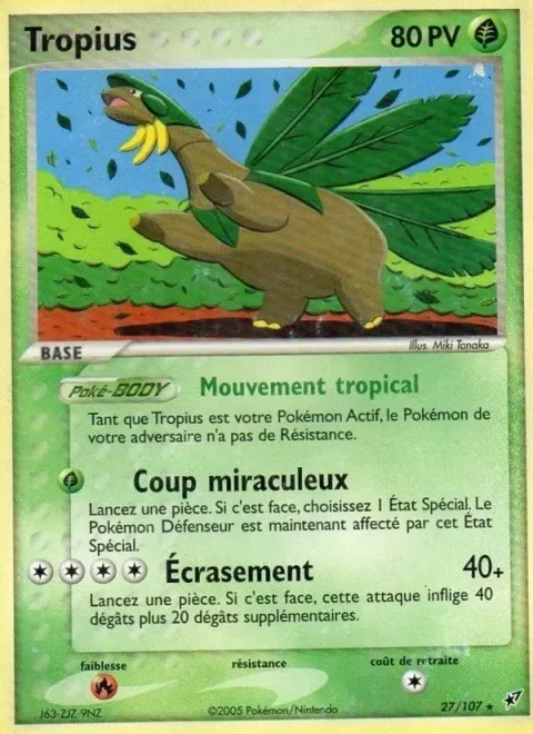 Carte Pokémon Tropius 027/107, extension EX Deoxys