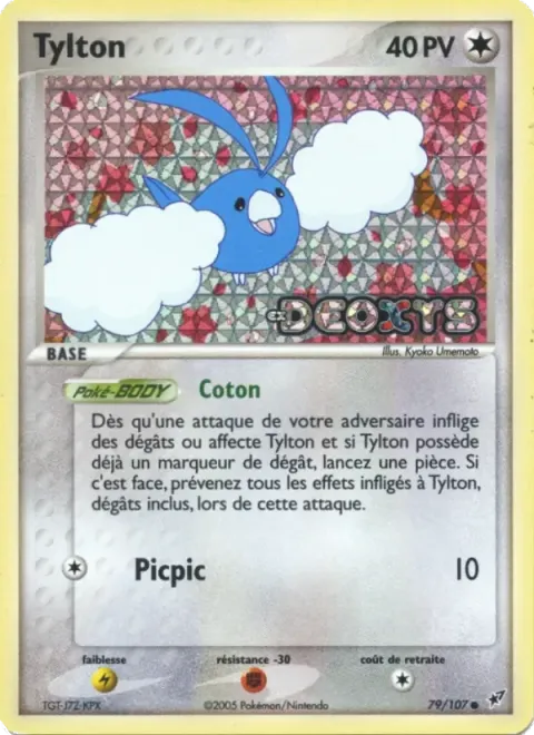 Carte Pokémon Tylton 079/107, extension EX Deoxys