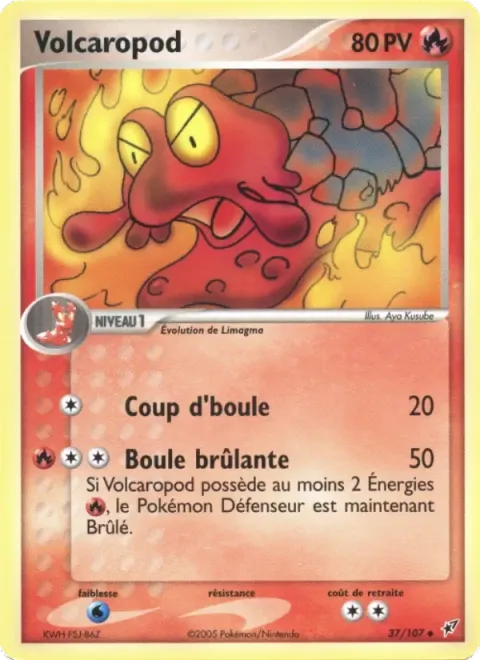 Carte Pokémon Volcaropod 037/107, extension EX Deoxys