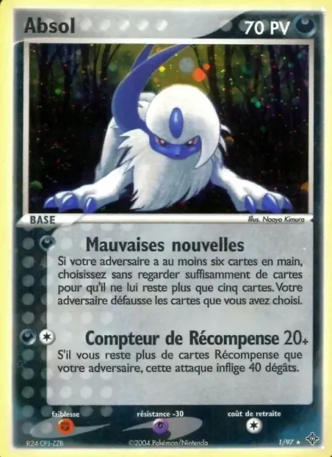 Carte Pokémon Absol 001/097, extension EX Dragon