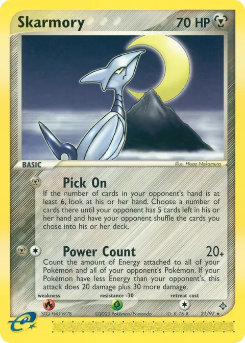 Carte Pokémon Airmure 021/097, extension EX Dragon