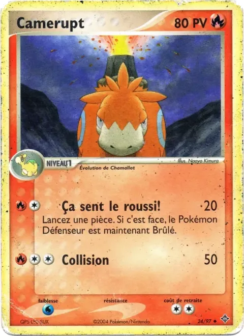 Carte Pokémon Camérupt 024/097, extension EX Dragon