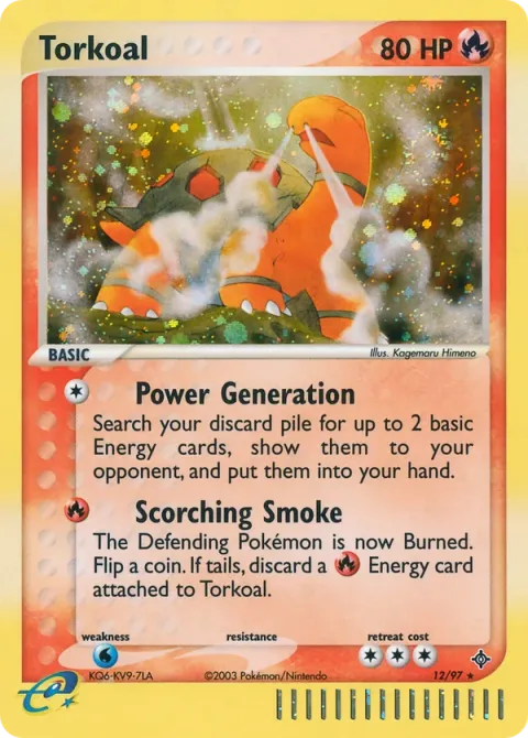Carte Pokémon Chartor 012/097, extension EX Dragon