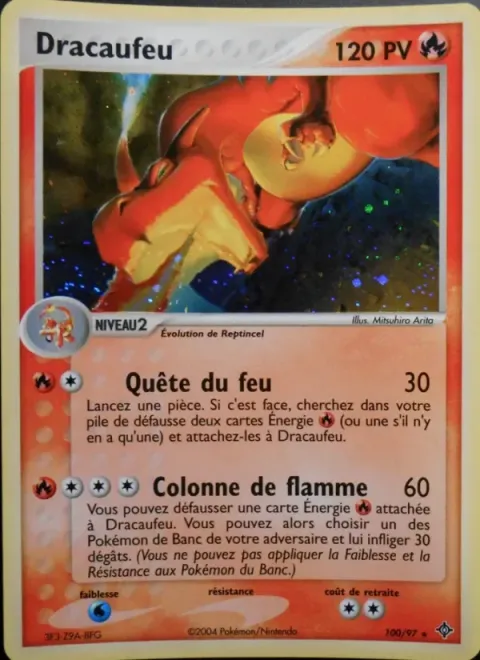 Carte Pokémon Dracaufeu 100/097, extension EX Dragon