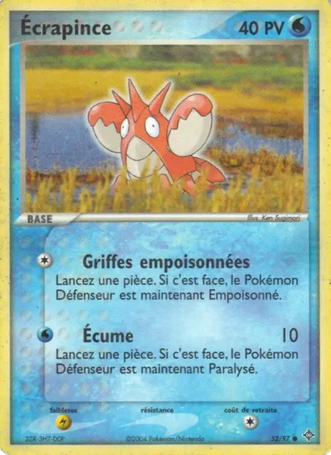 Carte Pokémon Écrapince 052/097, extension EX Dragon