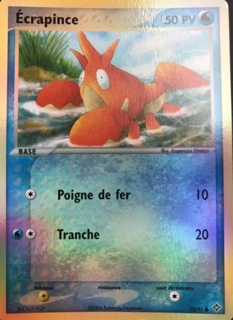 Carte Pokémon Écrapince 053/097, extension EX Dragon