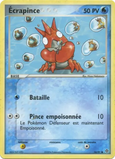 Carte Pokémon Écrapince 054/097, extension EX Dragon
