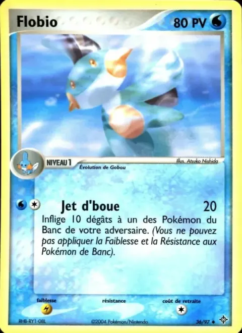 Carte Pokémon Flobio 036/097, extension EX Dragon
