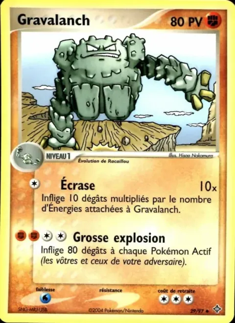 Carte Pokémon Gravalanch 029/097, extension EX Dragon
