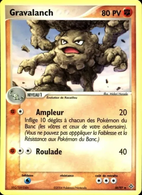 Carte Pokémon Gravalanch 030/097, extension EX Dragon
