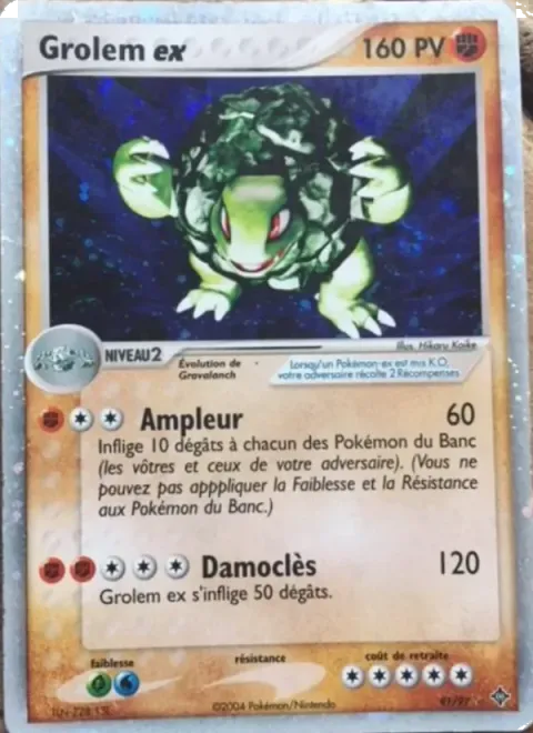 Carte Pokémon Grolem ex 091/097, extension EX Dragon