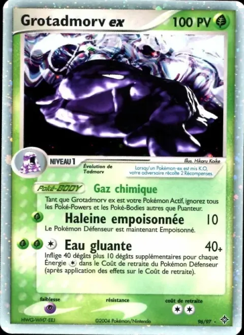 Carte Pokémon Grotadmorv ex 096/097, extension EX Dragon
