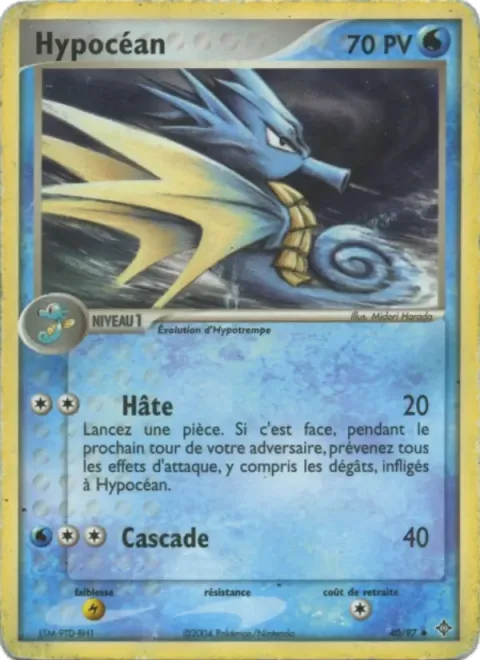 Carte Pokémon Hypocéan 040/097, extension EX Dragon
