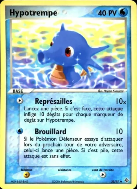 Carte Pokémon Hypotrempe 033/097, extension EX Dragon